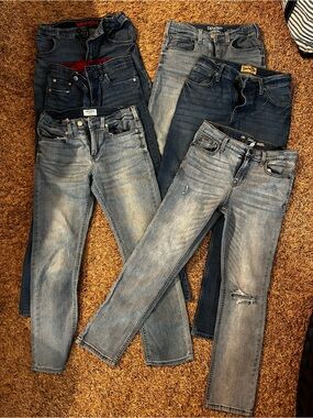 Boys 14 Blue Denim Jeans 6 pair